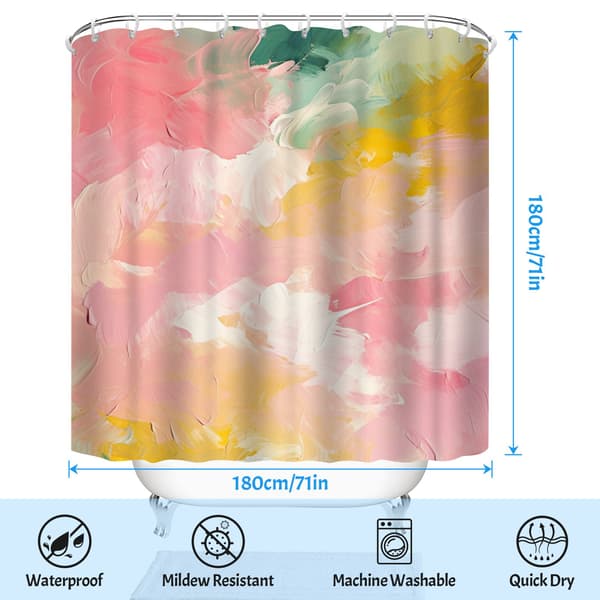 Duschdraperi för badrum, mönstrat modernt batikfärgat polyester badrumstillbehör för hem, husbilar 180x180cm