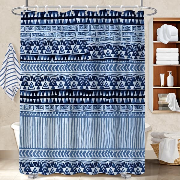Duschdraperi, 180x180cm Kraftigt Geometriskt Mönster Polyester Badrumstillbehör för Gästbadrum 180x180cm