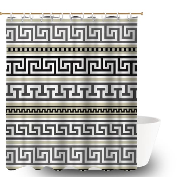 Duschdraperi med Fair Isle-design för badrum, duschdraperifoder i bondgårdsstil med viktad botten för skjutdörrsskenor 180x180cm