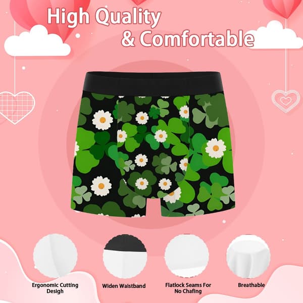 Eleganta tryckta boxershorts för män, mjuka underkläder, perfekta för alla hjärtans dag-överraskningar och användning M