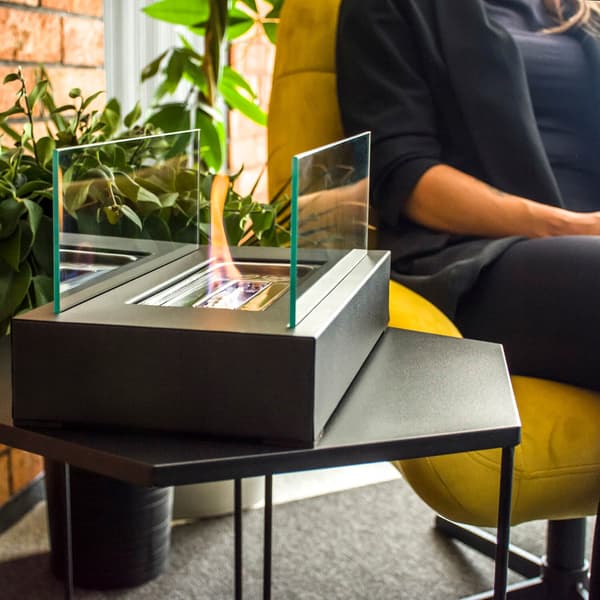 Fritstående Bioethanol Pejs Indendørs Udendørs Glas 35cm