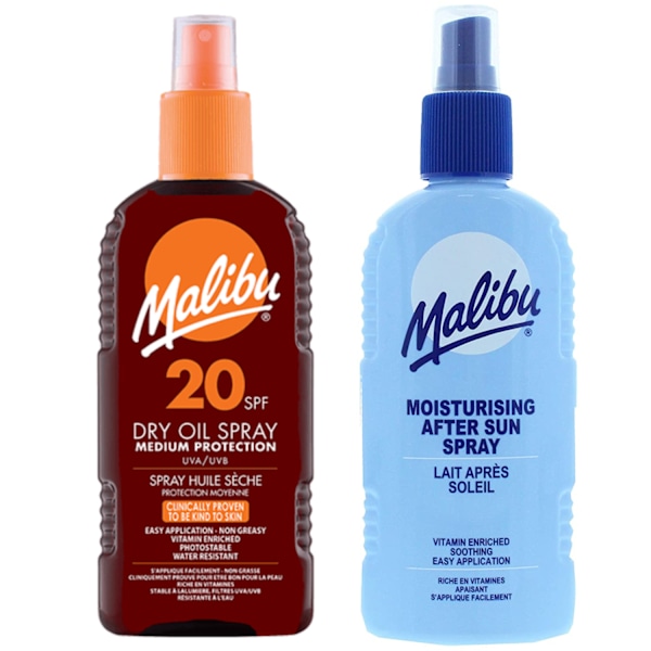 Malibu Spf20 Bronzing Oil 200Ml + After Sun Spray Balm 200Ml