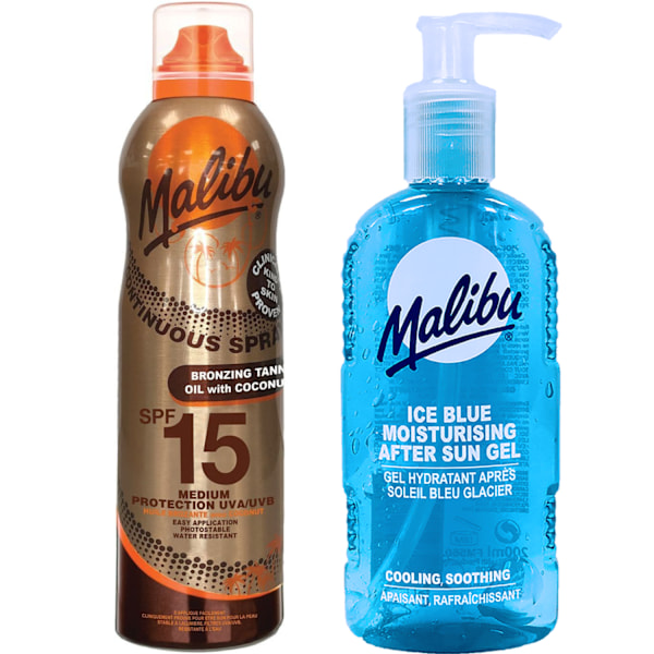 Malibu Oil Spf15 Kokosolja 175Ml + Ice Blue After Sun Gel 200Ml