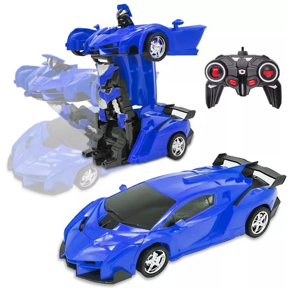 RC Robotbil 2-i-1 Transformera Drift Ljus Ljud 360 Dansleksak
