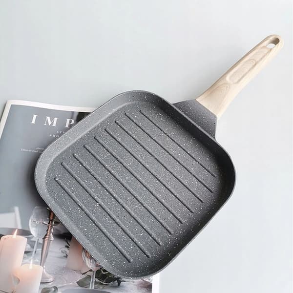 Firkantet Grillstegepande Non-Stick Camping Induktion Gas 18cm