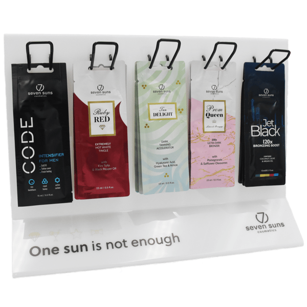 7Suns Sachet -Näyttöteline, 5 Tuotetta/Pussia
