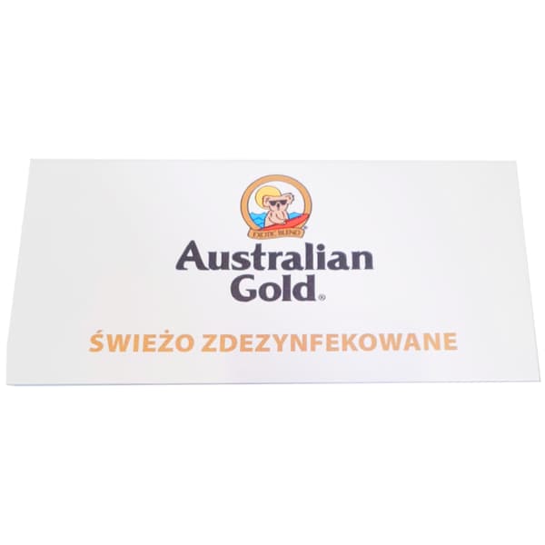 Nyligen Desinficerad Skylt För Solarium (Australian Gold)
