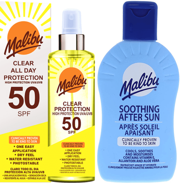 Malibu Colorless Protective Spray Spf50 250Ml + After Sun Balm 200Ml