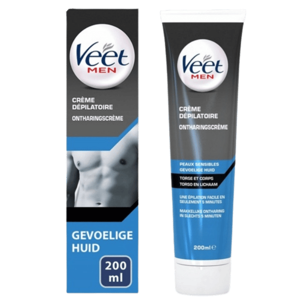 Veet Men Hårfjerningscreme til Følsom Hud 200 ml med Spatel