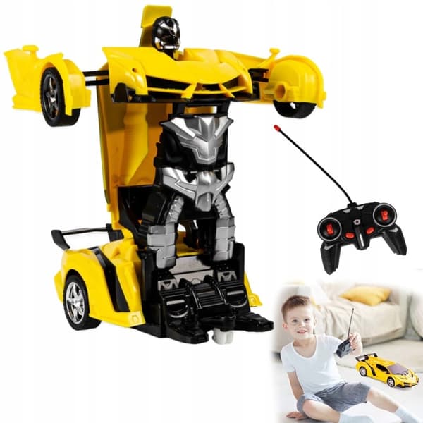 RC Robotbil 2i1 Transform Drift Lys Lyde 360 Gul