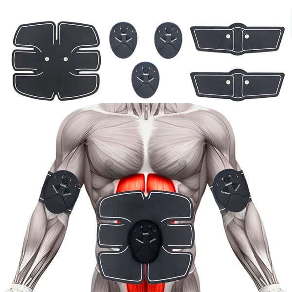 EMS Muskelstimulator Sixpack Sæt Mave Arme Ben Krops Toner