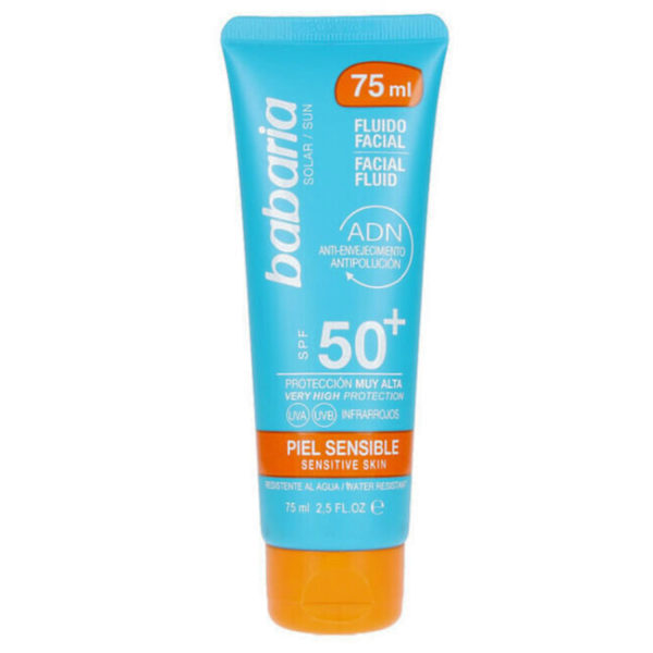 Babaria Facial Fluid Sensitive Spf50 Solcremevæske 75Ml