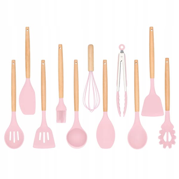 Kökstillbehör Set Köksredskap 12 St. Silikon Bambu Set