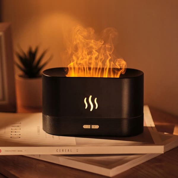 Luftfuktare med flameffekt Aromadiffuser USB Tyst 180ml