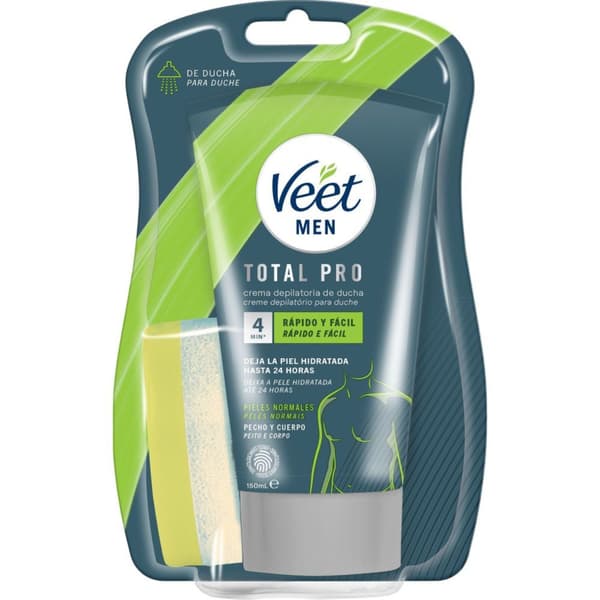 Veet Men Hårfjerningscreme til Brusebad – Kropshårfjerning til Normal Hud, 150 ml