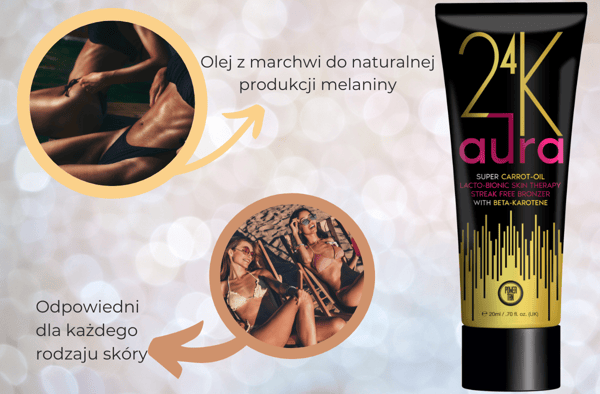 Power Tan 24K Aura Super Accelerator Brun-utan-sol-lotion med morotsolja