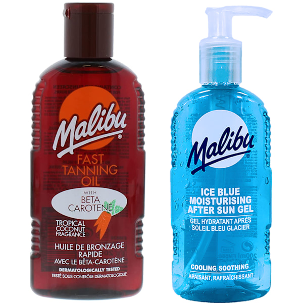 Malibu Solkrämsolja Med Morot Och Kokos 200Ml + After Sun Gel 200Ml
