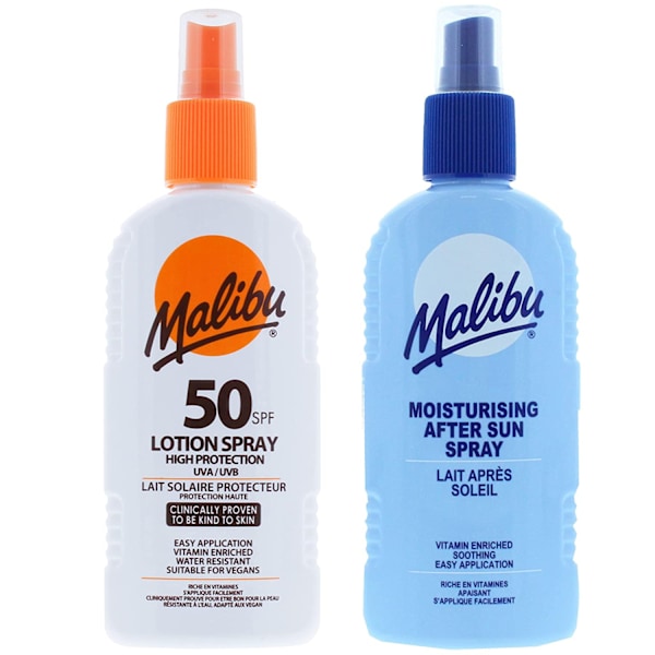 Malibu Spf50 Vattentät Spray 200Ml + After Sun Spray Balm 200Ml