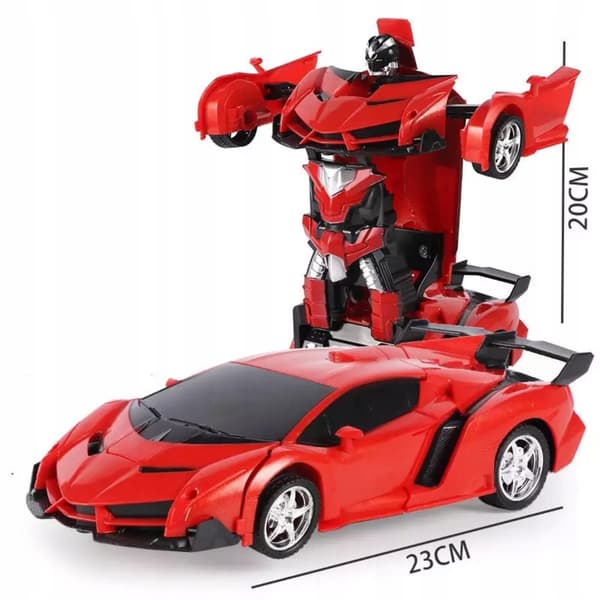 RC Robotbil 2i1 Transformer Drift Lys Lyde 360 Rød
