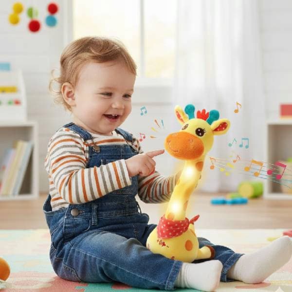 Interaktiv Plysch Giraff Sjungande Dansande För Barn Ljud Led
