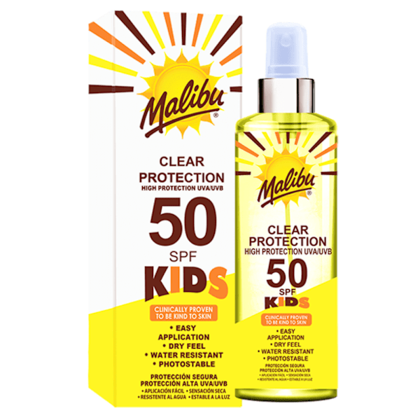 Malibu Färglös Spray För Barn Spf50 250Ml + After Sun Gel 200Ml