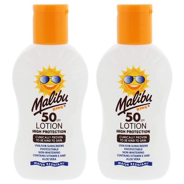 Malibu Kids Lotion Suojaava Balsami Lapsille Spf50 100Ml X 2 Kpl