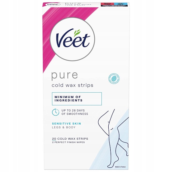 Veet Pure Ansigtshårfjerningsstrips Til Følsom Hud - 20 Stk