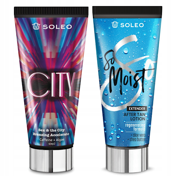 Soleo City Snabbverkande Brun-Accelerator + Återfuktande Efter-Sol Balm 150Ml 1+1 Gratis