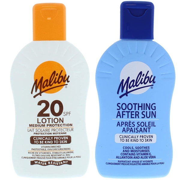 Malibu Spf20 Waterproof Lotion 200Ml + After Sun Lotion 200Ml