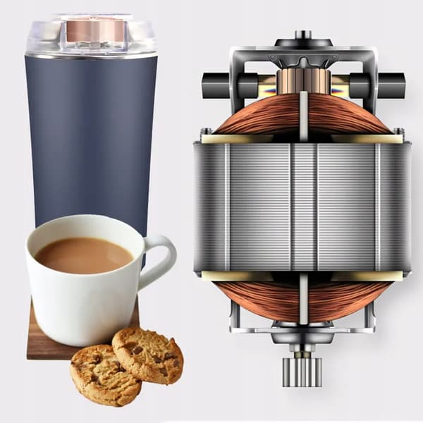 Elektrisk Kaffekvarn 200W 3-I-1 För Kaffe, Nötter Och Kryddor – Rostfria Knivar, Kompakt, Marinblå