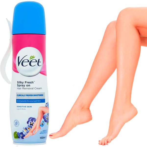 Veet Hårfjerningscreme Spray Til Følsom Hud 150Ml
