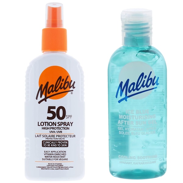 Malibu Spf50 Vandtæt Spray 200Ml + After Sun Gel 100Ml
