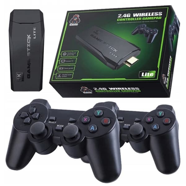 Retro GameStick HDMI TV-konsol 2 trådlösa handkontroller 22073 spel 64GB
