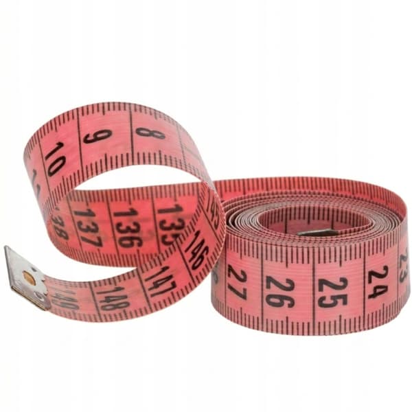 Skräddarmåttband I Låda Etui Meter Centimeter Upprullbart 150 Cm Rosa