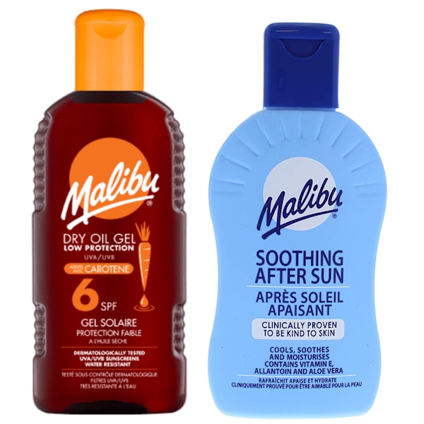 Malibu Spf6 Tørr Olje Med Karoten 200Ml + After Sun Balm 200Ml