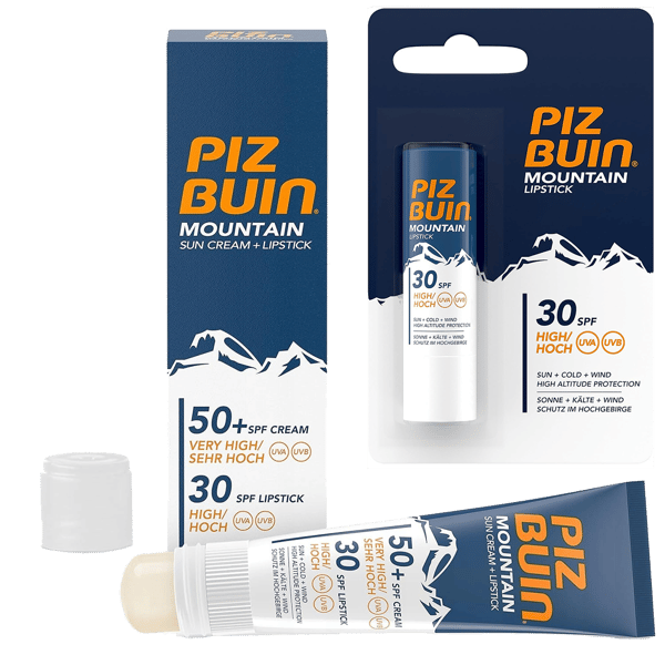 Piz Buin Mountain SPF50 ansigtscreme + læbepomade SPF30