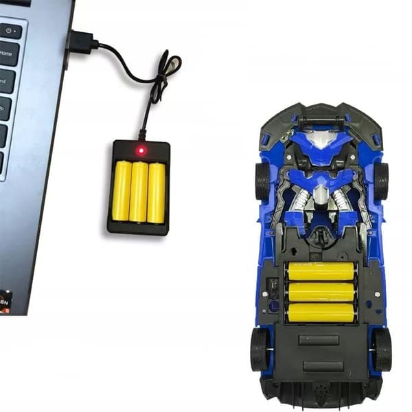 RC Robotbil 2-i-1 Transformera Drift Ljus Ljud 360 Dansleksak