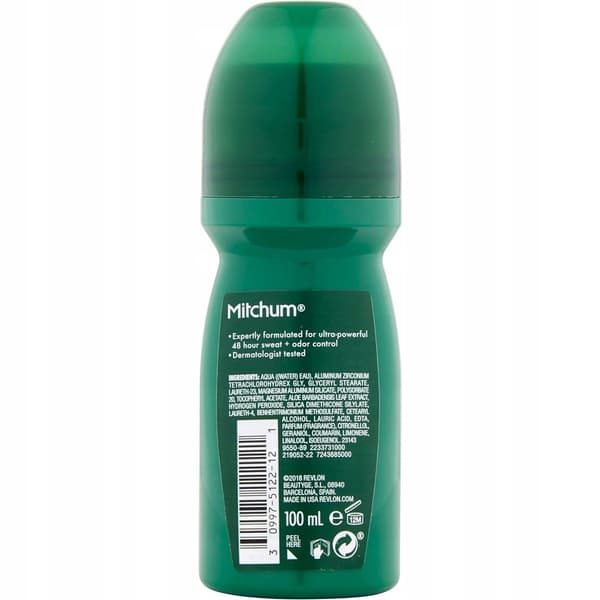 Mitchum Roll-On Antiperspirant Triple Defence Clean Control Herr 100Ml