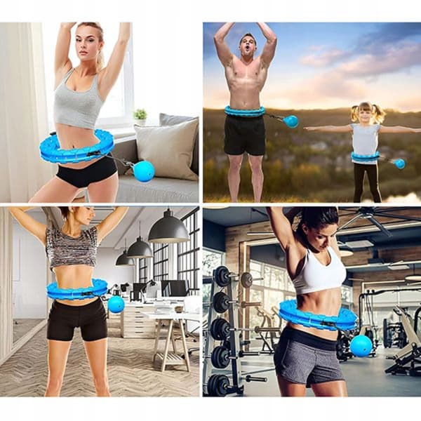 Justerbart Massage-Hulahop Med Vægte - Spinslim Blå 50-132 Cm