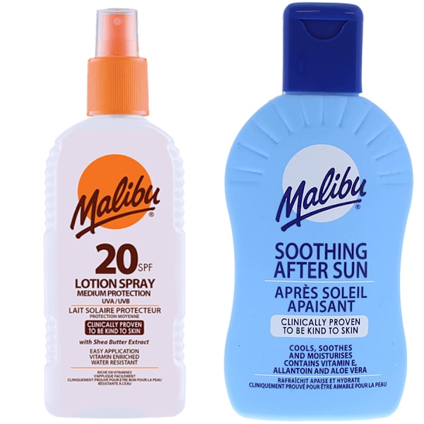 Malibu Spf20 Vattentät Spray 200Ml + After Sun Lotion 200Ml