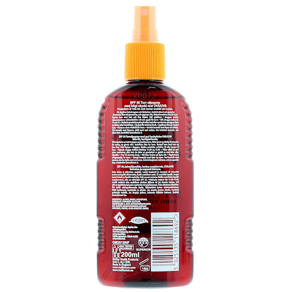 Malibu Dry Oil Spray Spf50 Bronzing Tanning Oil 200Ml X2 Stk.