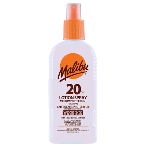 Malibu Spf20 Vanntett Spray 200Ml + Aloe After Sun Gel 200Ml