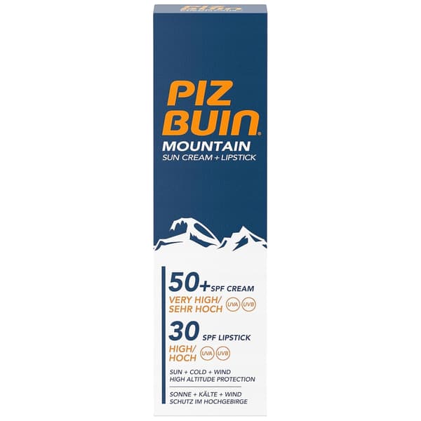 Piz Buin Mountain SPF50 ansigtscreme + læbepomade SPF30