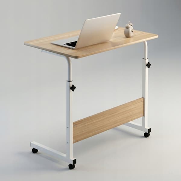 Højdejusterbart Laptopbord På Hjul, 60 X 40 Cm, 71-90 Cm