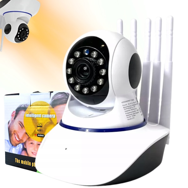 Roterbart Infrarødt Kamera Bevægelsessensor Wifi Babyalarm