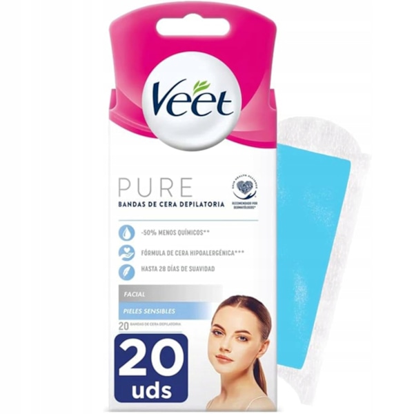 Veet Sensitive Hud Ansiktshårfjerningsstrimler - 20 Stk