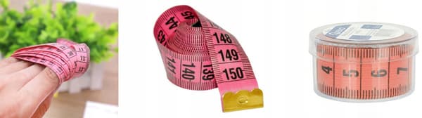 Skräddarmåttband I Låda Etui Meter Centimeter Upprullbart 150 Cm Rosa