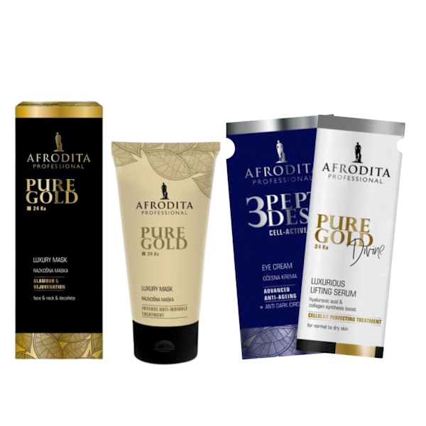 Afrodita Pure Gold 24 Ka Lyxig Ansiktsmask + 2 Prover