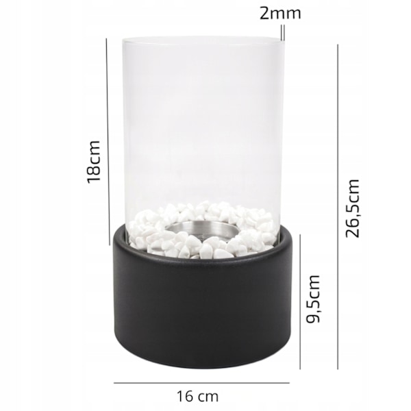 Dekorative Bioethanol Pejs Glassten Røgfri 26,5 cm