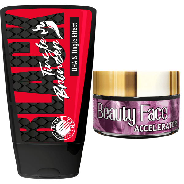 Wild Tan Black Tingle Bronzer Med Tingle Effect + Beauty Face Burk